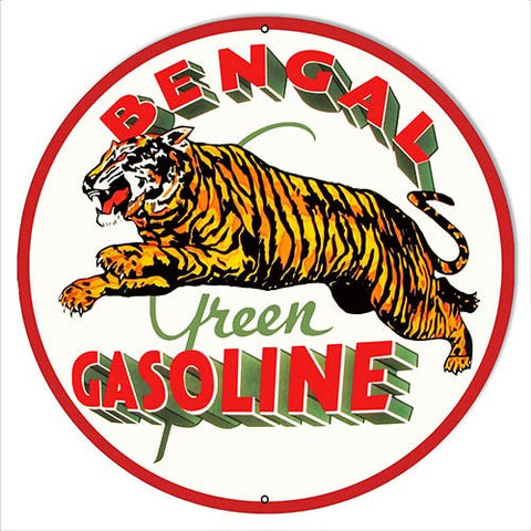 ArtFuzz Bengal Gasoline Reproduction Motor Oil Metal Sign 18 Round