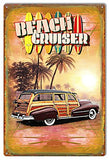 Beach Cruiser Woody Man Cave Metal Sign By Phil Hamilton 12x18