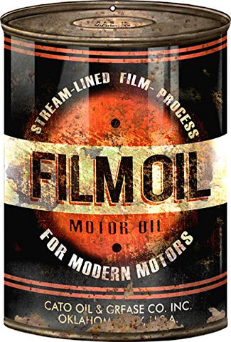 Film Motor Oil Can Reproduction Gas Station Metal Sign 12x18