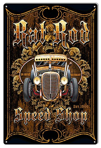 Rat Rod Hot Rod Garage Art Metal Sign By Steve McDonald 12x18