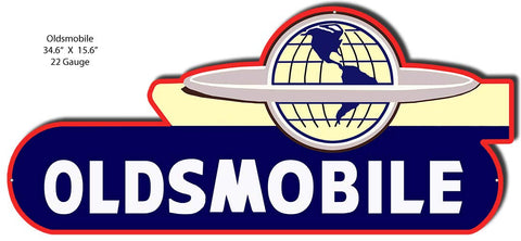 Oldsmobile Reproduction Cut Out Garage Shop Metal Sign 15.6×34.6
