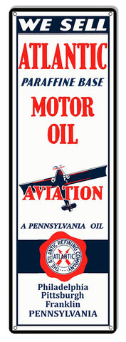 Atlantic Motor Oil Reproduction Large Aviation Metal Sign 8×24