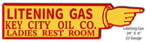 ArtFuzz Litening Gas Ladies Restroom Cut Out Garage Metal Sign 6x24