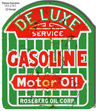 DeLuxe Gasoline Cut Out Reproduction Motor Oil Metal Sign 16.7×19.5