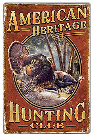 American Heritage Hunting Club Fishing Metal Sign 12×18