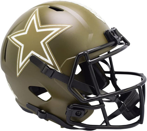 Dallas Cowboys Helmet Riddell Replica Full Size Speed Style Salute To Service 2022