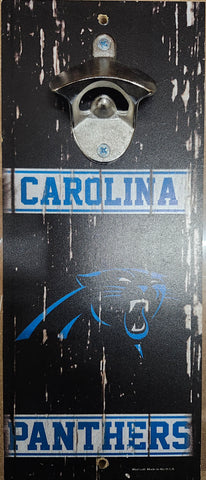 Carolina Panthers Sign Wood 5x11 Bottle Opener Alternate