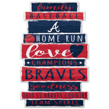 Atlanta Braves Sign 11x17 Wood Family Word Design