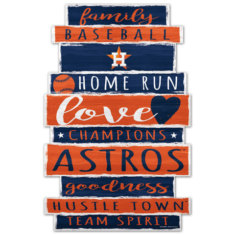 Houston Astros Sign 11x17 Wood Family Word
