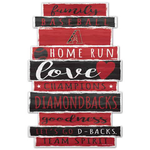 Arizona Diamondbacks Sign 11x17 Wood Family Word
