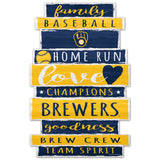 Milwaukee Brewers Sign 11x17 Wood Family Word