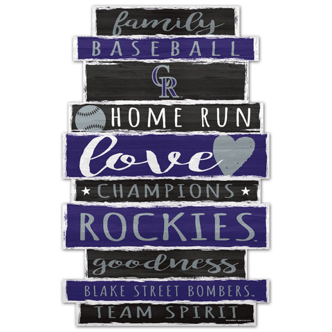 Colorado Rockies Sign 11x17 Wood Family Word