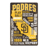 San Diego Padres Sign 11x17 Wood Wordage