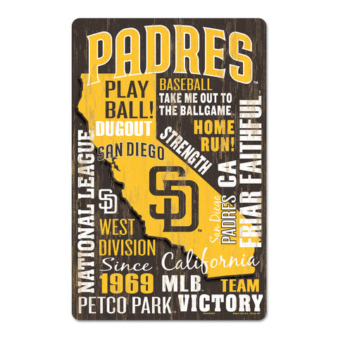 San Diego Padres Sign 11x17 Wood Wordage