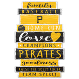 Pittsburgh Pirates Sign 11x17 Wood Family Word