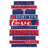 Texas Rangers Sign 11x17 Wood Family Word