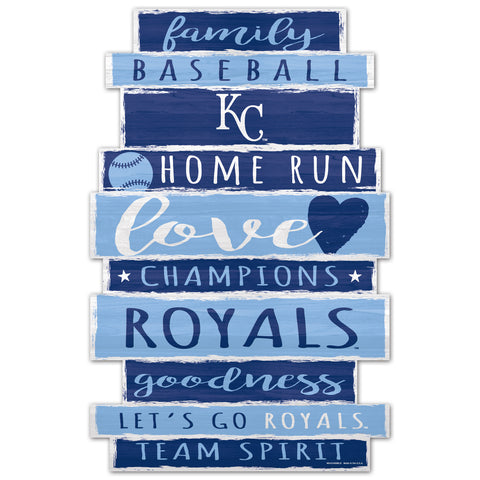 Kansas City Royals Sign 11x17 Wood Family Word