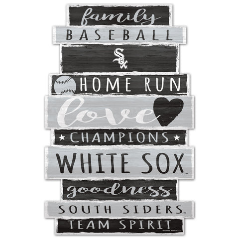 Chicago White Sox Sign 11x17 Wood Family Word