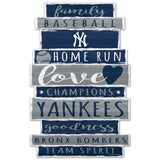 New York Yankees Sign 11x17 Wood Family Word Design