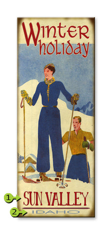 Winter Holiday Wood Sign 17x44