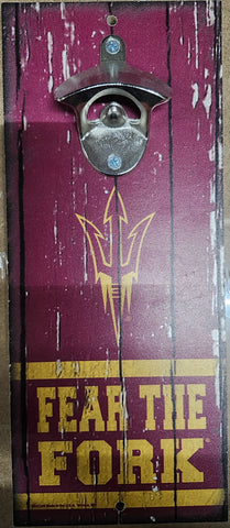 Arizona State Sun Devils Sign Wood 5x11 Bottle Opener Slogan