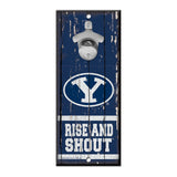 BYU Cougars Sign Wood 5x11 Bottle Opener Slogan