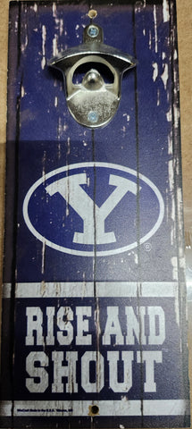 BYU Cougars Sign Wood 5x11 Bottle Opener Slogan Alternate