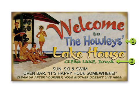 Welcome to the Lake House Wood Sign 28x48