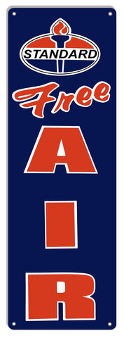 Standard Free Air Metal Motor Oil Gas Station Garage Art Sign 6?x18?