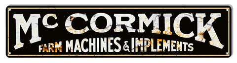 McKormick Farm Machines Reproduction Metal Sign 7×30