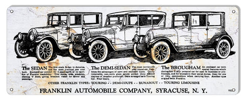 Franklin Automobile Company Metal Sign