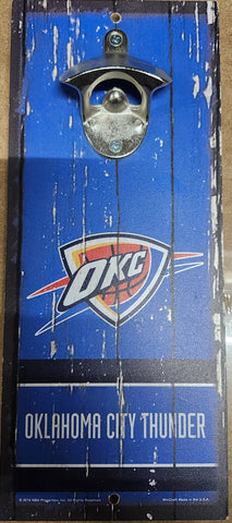 Oklahoma City Thunder Sign Wood 5x11 Bottle Opener Alternate