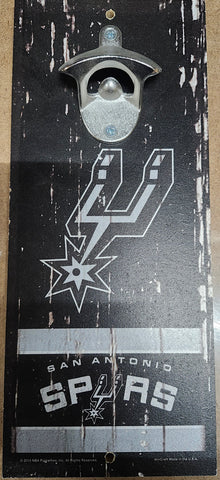 San Antonio Spurs Sign Wood 5x11 Bottle Opener Alternate