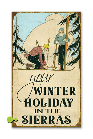 Winter Holiday Wood Sign 18x30