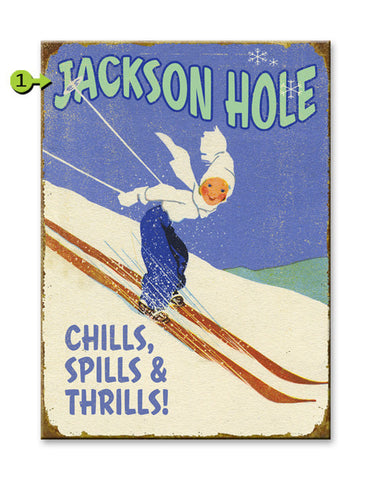 Downhill Skier (Girl) Wood Sign 23x31