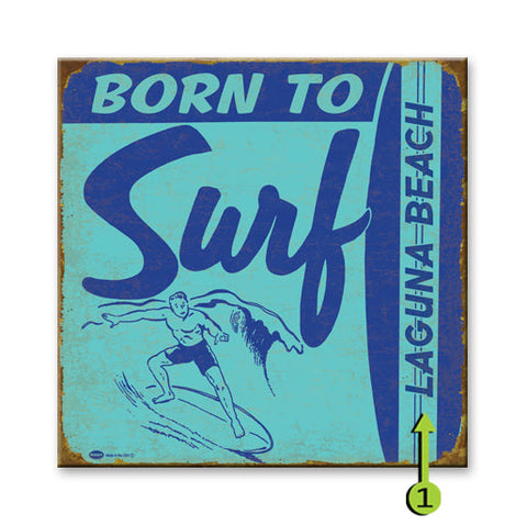 Born to Surf Wood Sign 18x18