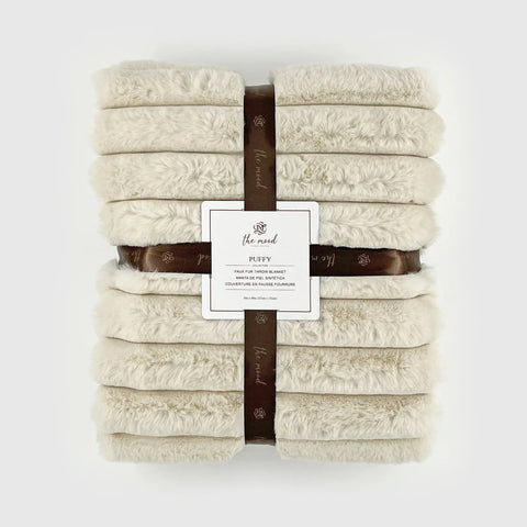 PUFFY FAUX FUR THROW