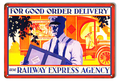 Railway Express Delivery Reproduction Railroad Metal Sign 12×18