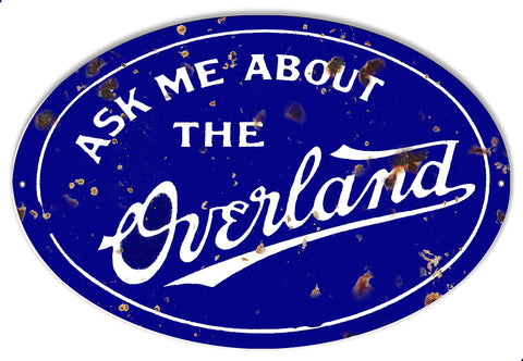 Overland Gas Station Reproduction Garage Shop Metal Sign 11×18