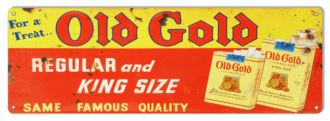 Old Gold King Size Cigarettes Reproduction Cigar Metal Sign 6×18