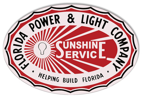 Florida Power Company Cut Out Nostalgic Metal Sign 11×18 Oval