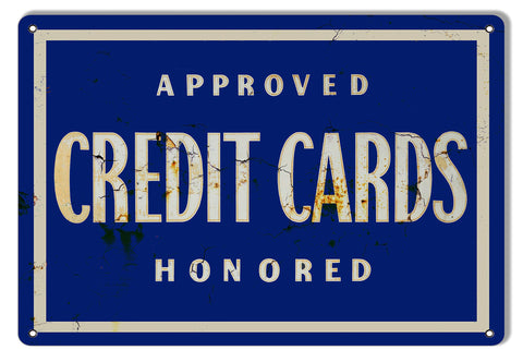 Approved Credit Cards Vintage Reproduction Metal Sign 9×12
