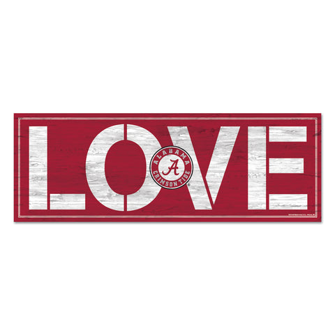 Alabama Crimson Tide Sign 8x23 Wood Love