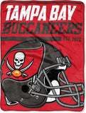 Tampa Bay Buccaneers Blanket 46x60 Micro Raschel 40 Yard Dash Design Rolled