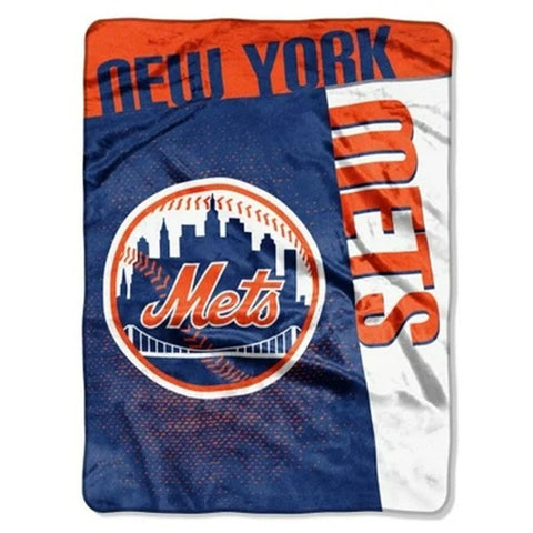 New York Mets Blanket 60x80 Raschel Strike Design
