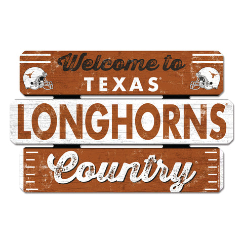 Texas Longhorns Sign 19x30 Wood Fence