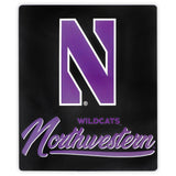Northwestern Wildcats Blanket 50x60 Raschel Signature Design
