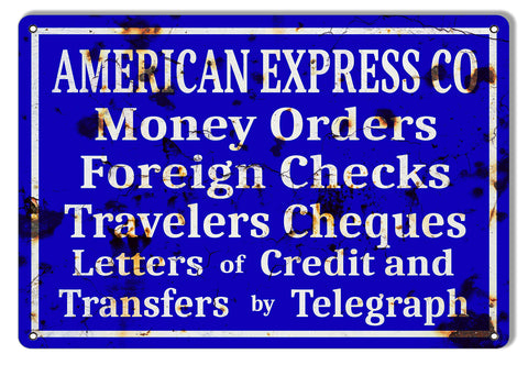American Express Company Banking Vintage Reproduction Metal Sign 9×12