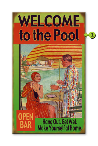 Welcome to the Pool Wood Sign 18x30