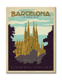 Barcelona, Spain Wood 28x38
